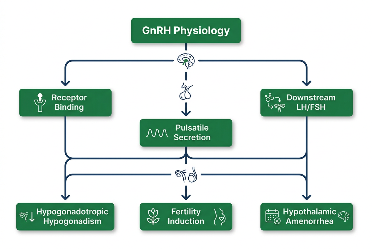 peptides library gonadorelin research organizes GnRH physiology flowchart